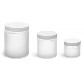 Glass Jar Frosted 2oz
