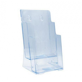 Tri-Fold 2 Bay Acrylic Brochure Holder 2 tier 4"wide x 8 1/2" high