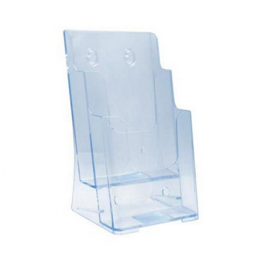 Tri-Fold 2 Bay Acrylic Brochure Holder 2 tier 4"wide x 8 1/2" high