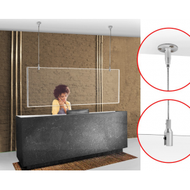 Ceiling Mount Employee Protection Panel with SS Hardware Ceiling Mount Employee Protection Panel with SS Hardware