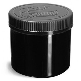 16oz Black PET Straight Sided Jars w/ Lined Child Resistant Caps