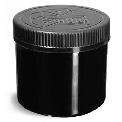 16oz Black PET Straight Sided Jars w/ Lined Child Resistant Caps