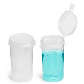 100 mL Natural Polypropylene Hinge Top Vials w/ Tamper Evident Seal