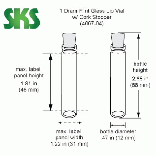 1 Dram Glass Vial w/Cork Stopper 1 Dram Glass Vial w/Cork Stopper
