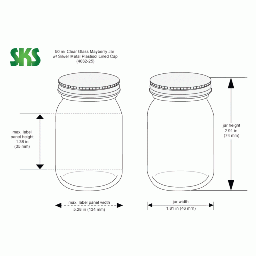 50 mL Glass Mayberry Jar 50 mL Glass Mayberry Jar