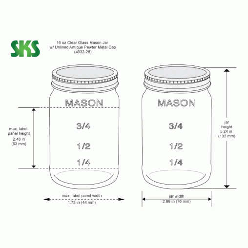 16oz Mason Jar