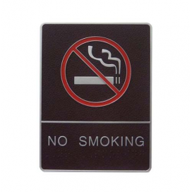 No Smoking - Braille 6"W x 8"H