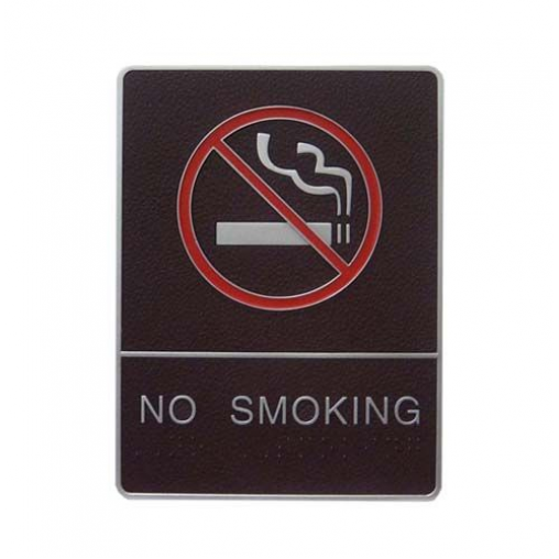 No Smoking - Braille 6"W x 8"H