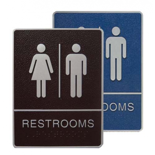 Gender Neutral Restroom Sign 6"W x 8"H
