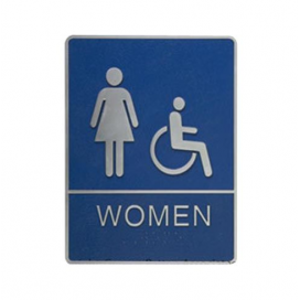 ADA Women's Washroom 6"W x 8"H