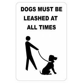Dogs on Leash Sign 12"W x 18"H Dogs on Leash Sign 12"W x 18"H