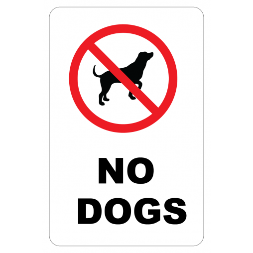 No Dogs Sign 12"W x 18"H
