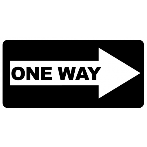 One Way Right Sign 24"W x 12"H